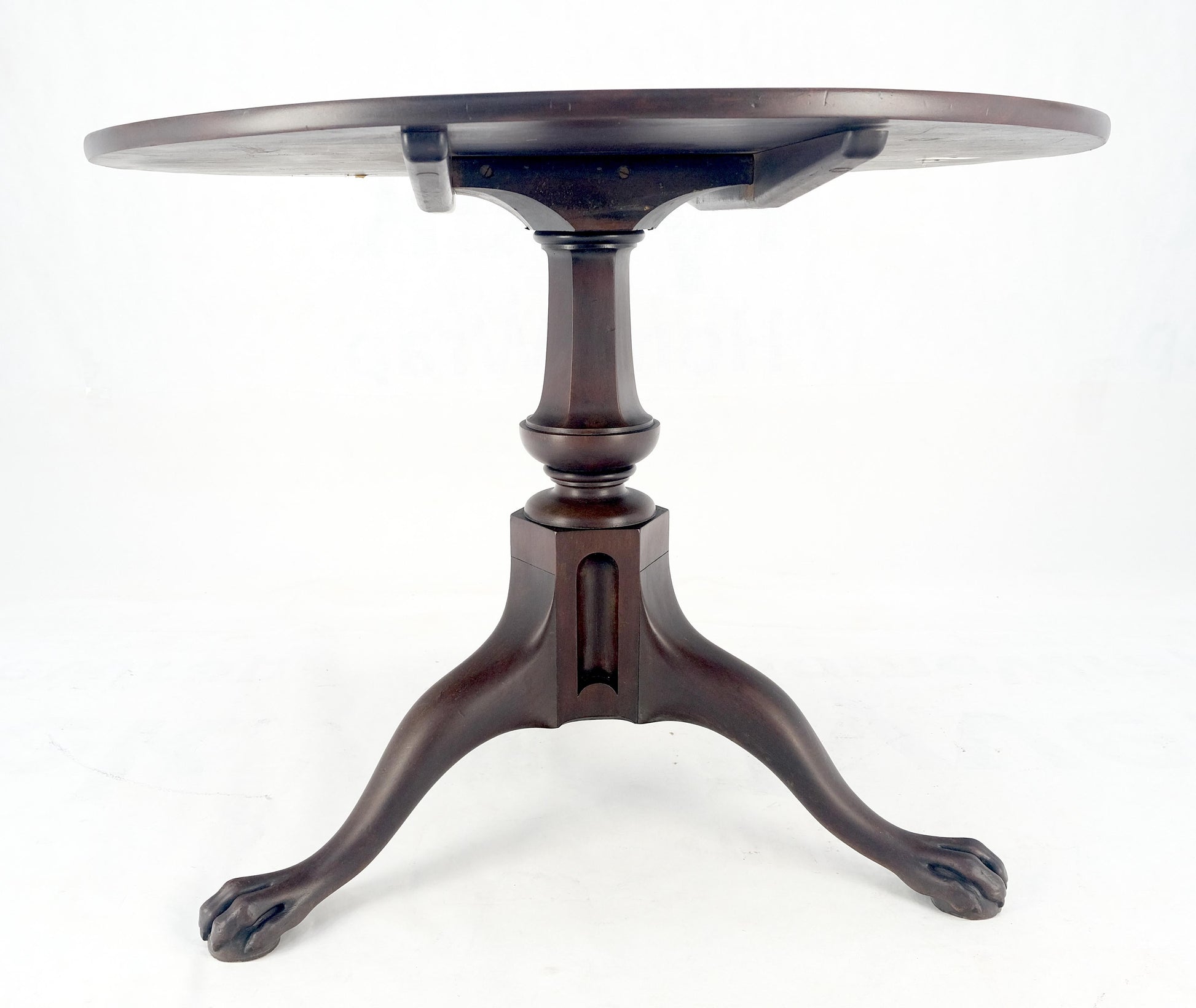EstablishedLines 19th Century Solid Mahogany Tilt Top Claw Feet Lamp Side Center Breakfast Table