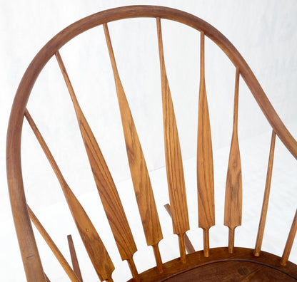 EstablishedLines Very Fine Artist Signed Studio Made Solid Chestnut Rocking Chair Peg Joint Mint