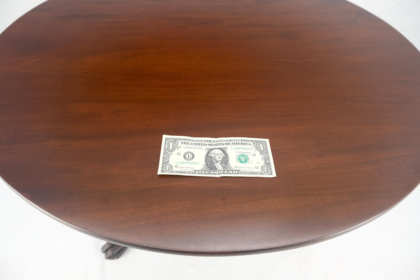 EstablishedLines 19th Century Solid Mahogany Tilt Top Claw Feet Lamp Side Center Breakfast Table