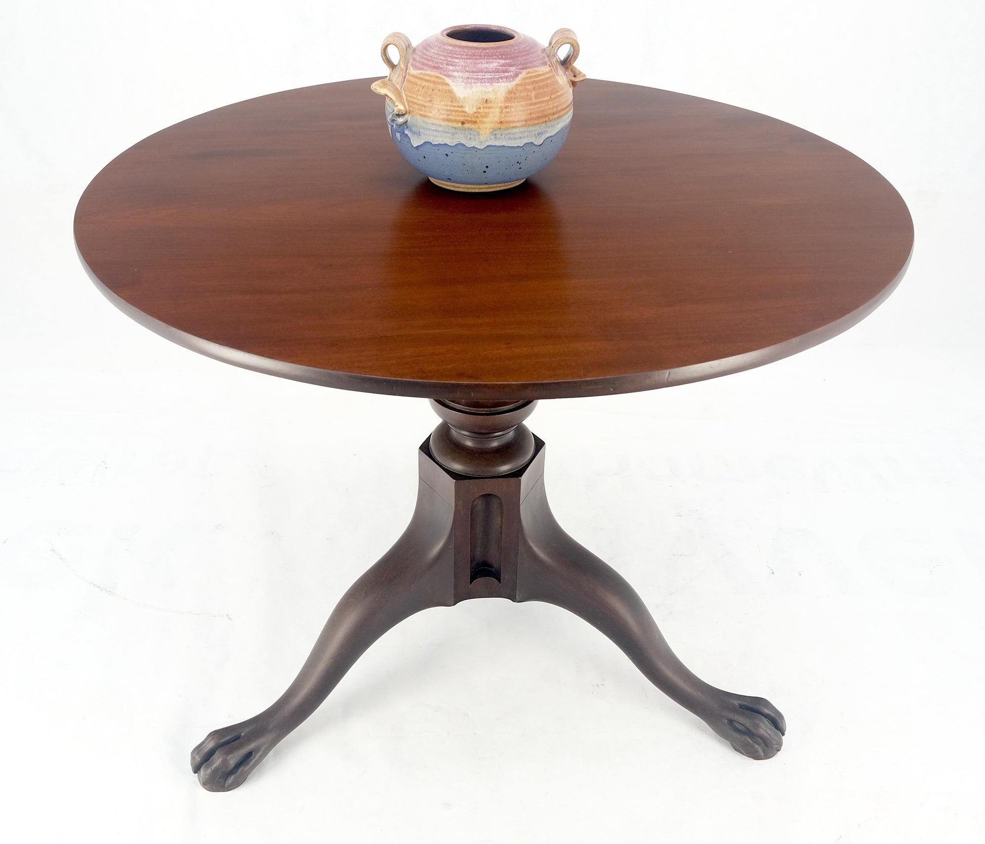 EstablishedLines 19th Century Solid Mahogany Tilt Top Claw Feet Lamp Side Center Breakfast Table