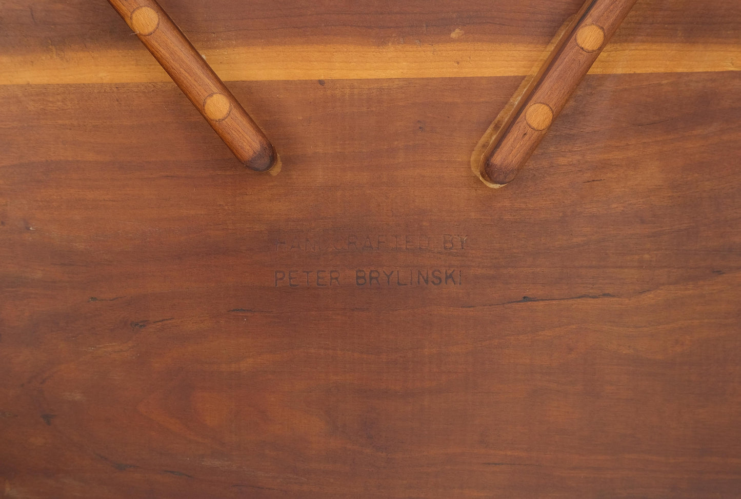 EstablishedLines Very Fine Artist Signed Studio Made Solid Chestnut Rocking Chair Peg Joint Mint