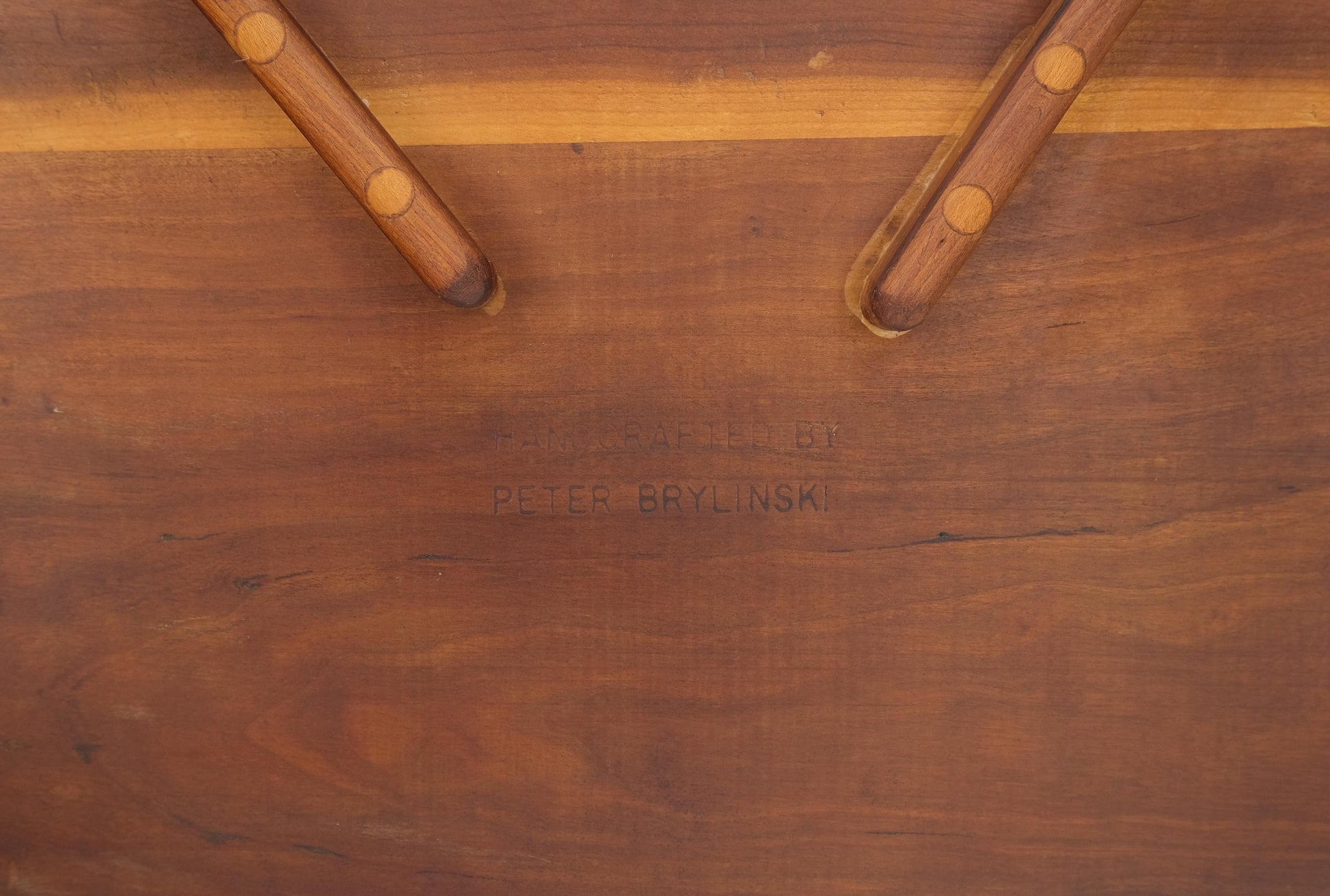 EstablishedLines Very Fine Artist Signed Studio Made Solid Chestnut Rocking Chair Peg Joint Mint