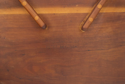 EstablishedLines Very Fine Artist Signed Studio Made Solid Chestnut Rocking Chair Peg Joint Mint