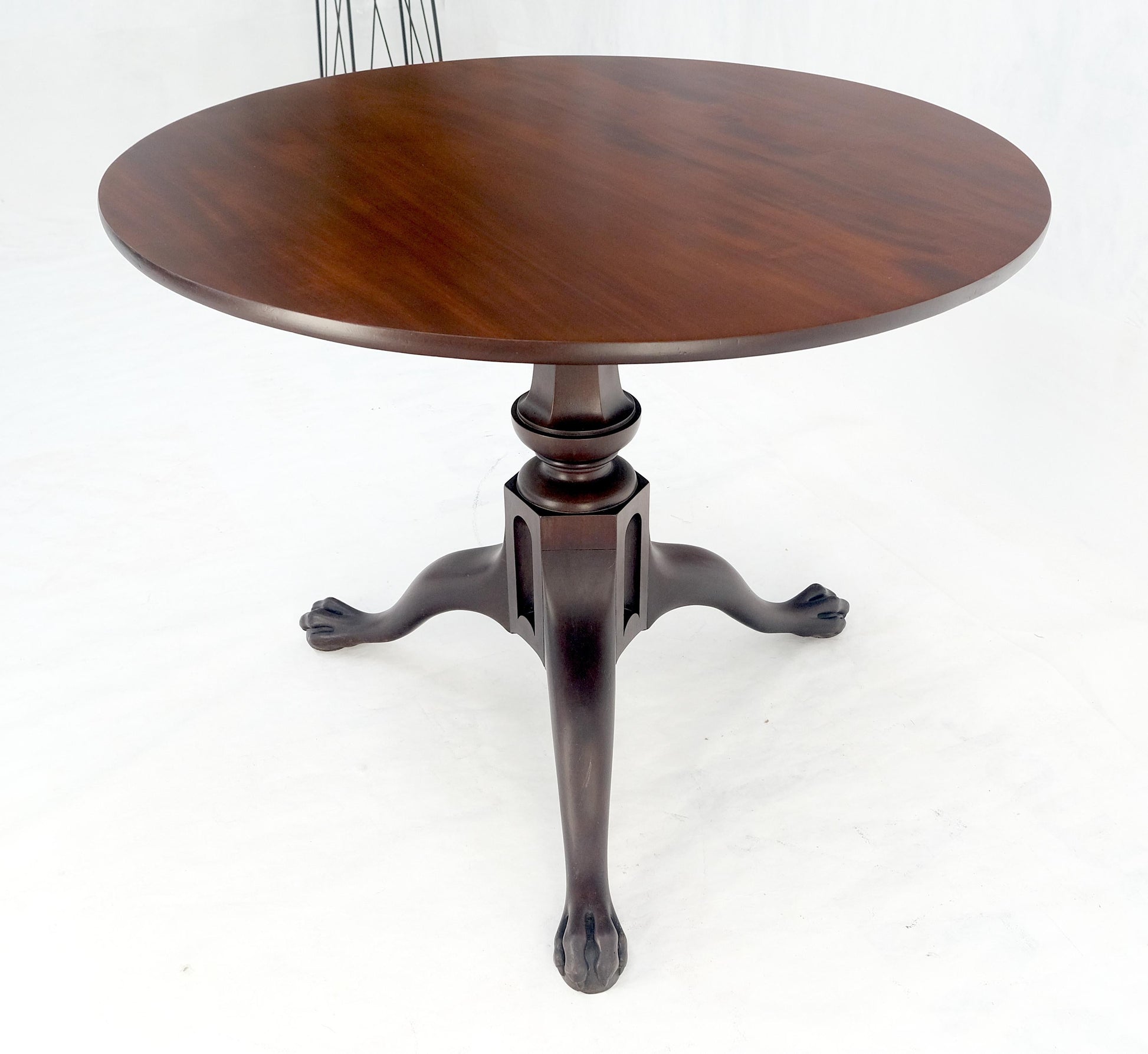 EstablishedLines 19th Century Solid Mahogany Tilt Top Claw Feet Lamp Side Center Breakfast Table