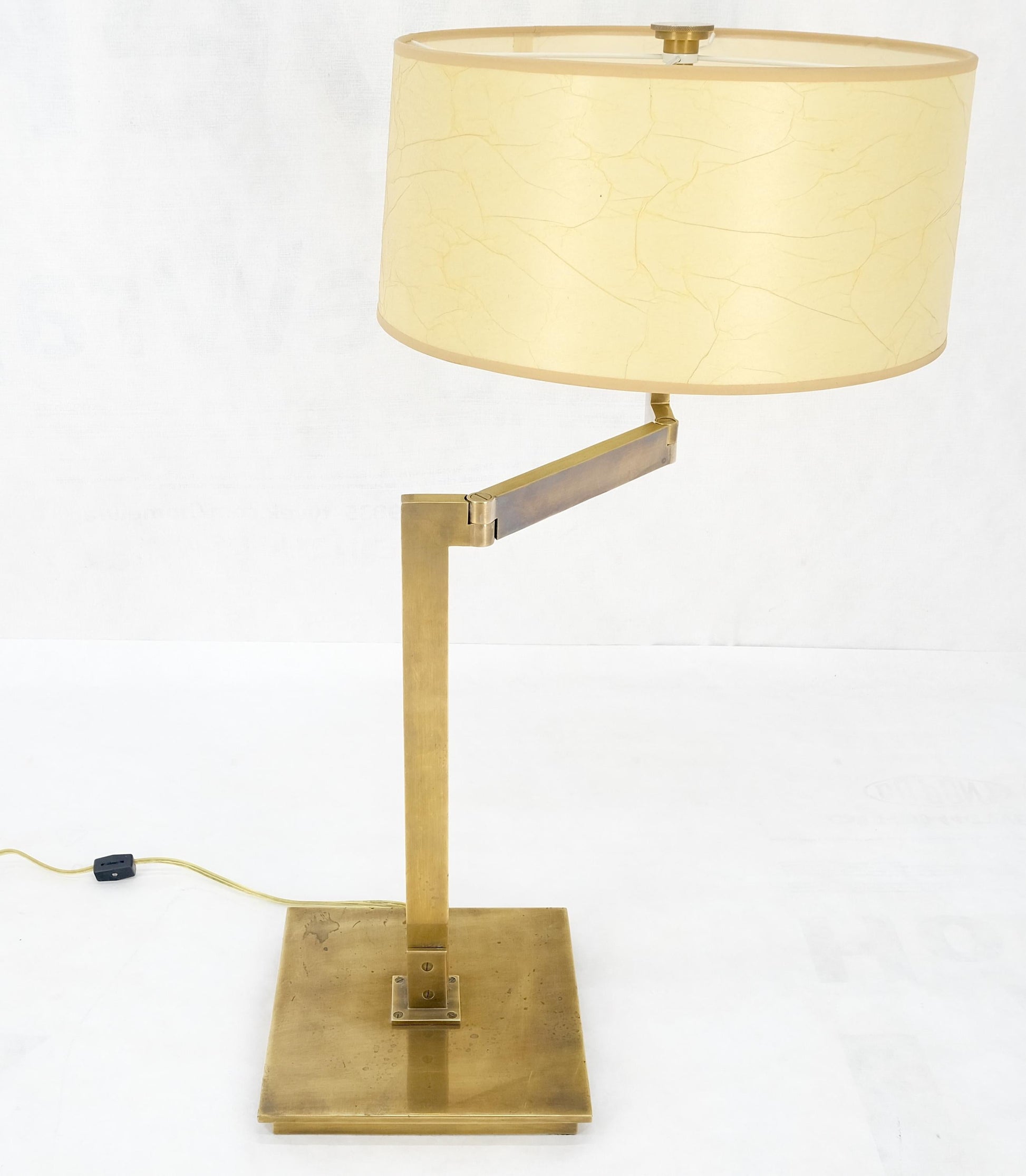EstablishedLines MId Century Modern Solid Bronze or Brass Adjustable Arm Table Lamp w/ Shade MINT