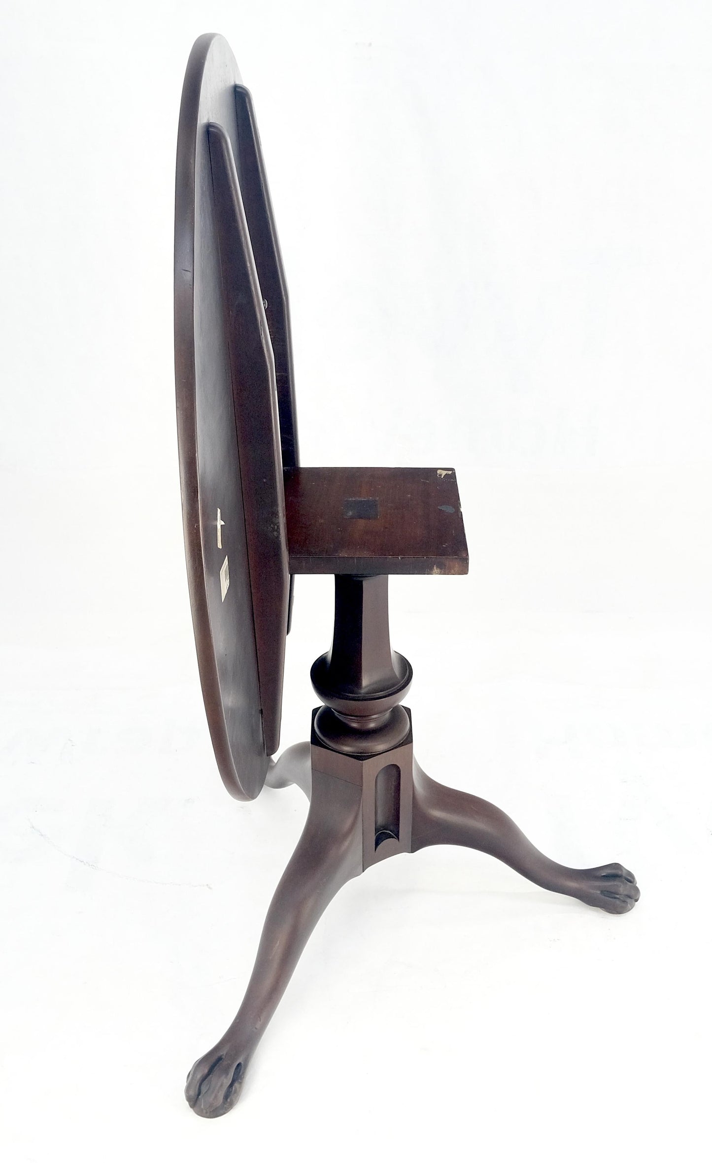 EstablishedLines 19th Century Solid Mahogany Tilt Top Claw Feet Lamp Side Center Breakfast Table