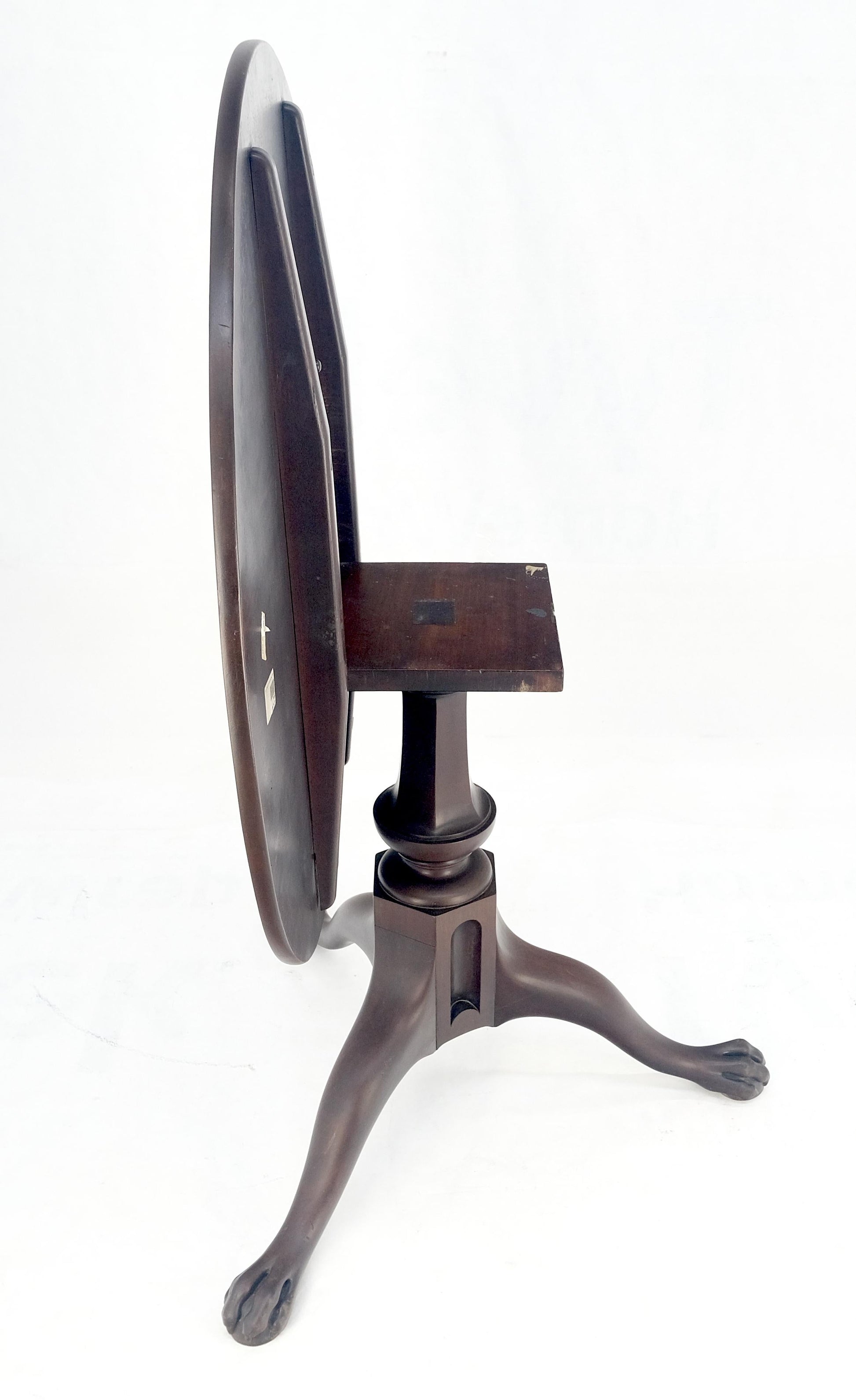 EstablishedLines 19th Century Solid Mahogany Tilt Top Claw Feet Lamp Side Center Breakfast Table