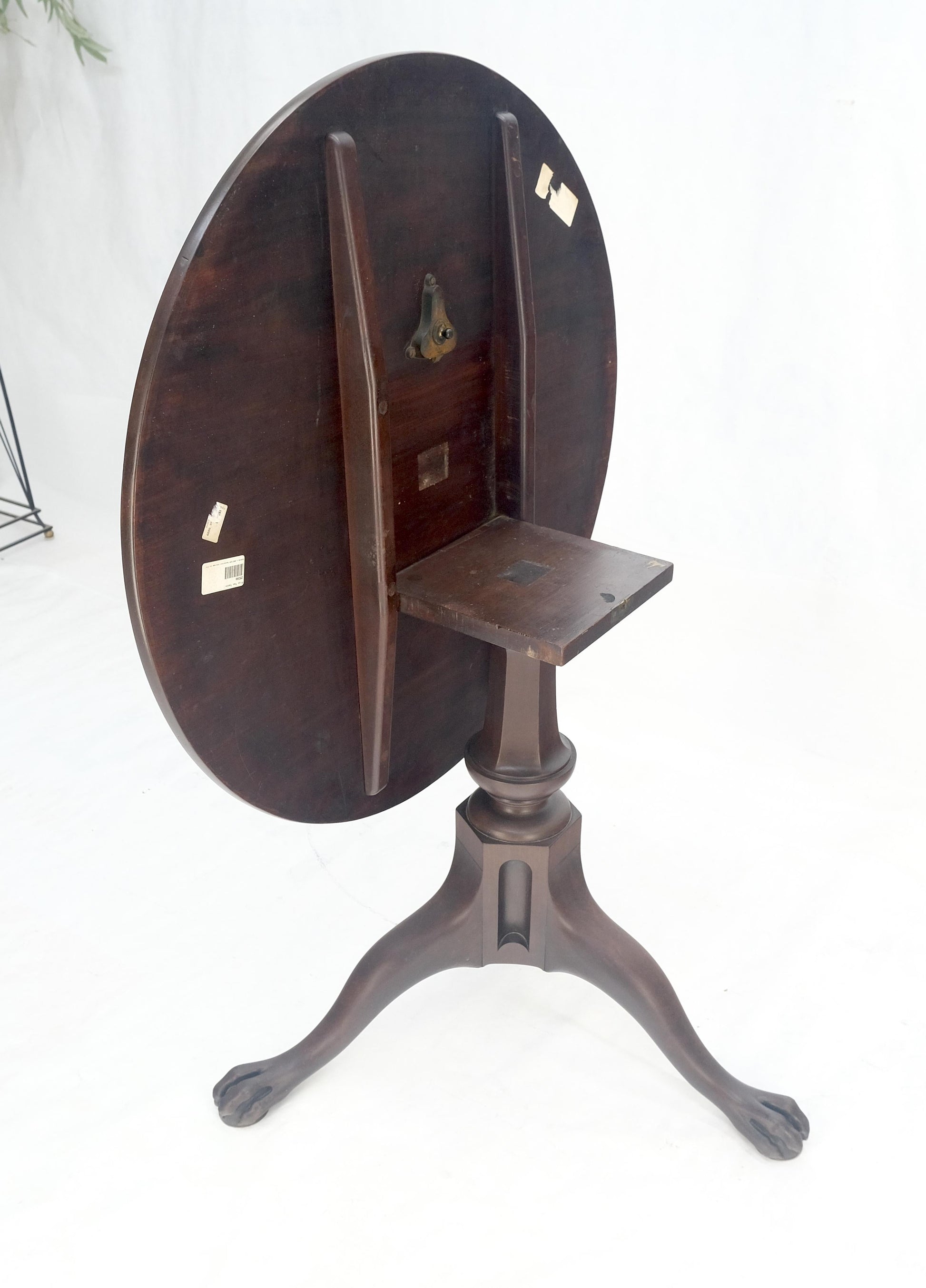 EstablishedLines 19th Century Solid Mahogany Tilt Top Claw Feet Lamp Side Center Breakfast Table