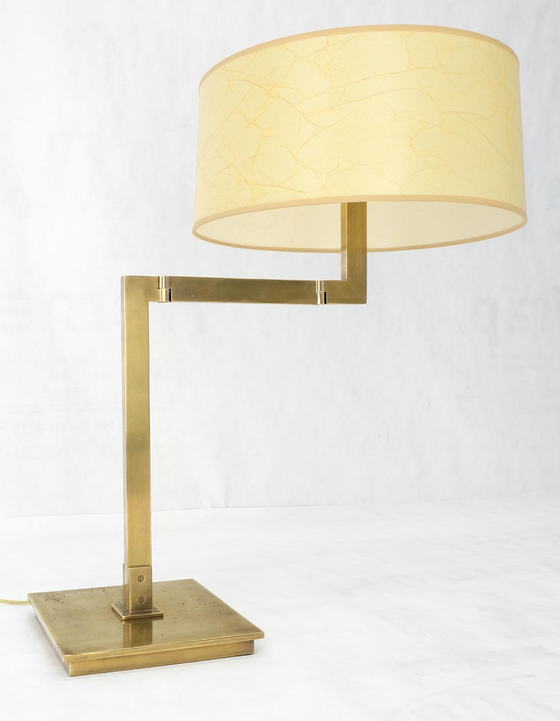 EstablishedLines MId Century Modern Solid Bronze or Brass Adjustable Arm Table Lamp w/ Shade MINT