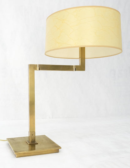 EstablishedLines MId Century Modern Solid Bronze or Brass Adjustable Arm Table Lamp w/ Shade MINT