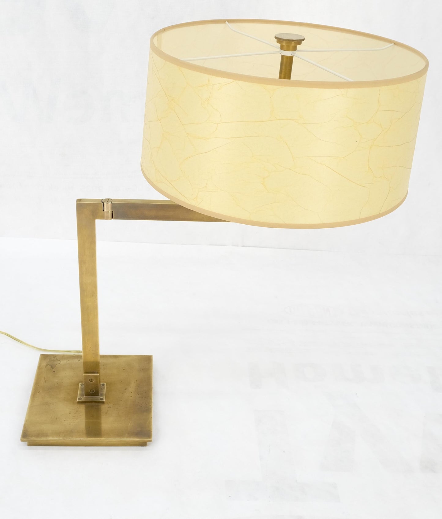 EstablishedLines MId Century Modern Solid Bronze or Brass Adjustable Arm Table Lamp w/ Shade MINT