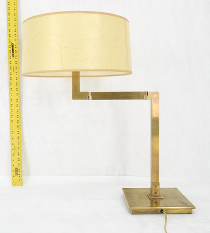 EstablishedLines MId Century Modern Solid Bronze or Brass Adjustable Arm Table Lamp w/ Shade MINT