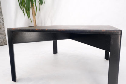 EstablishedLines Early Dunbar Square Leather and Wood Coffee Table Faux Gold Tortoise Finish