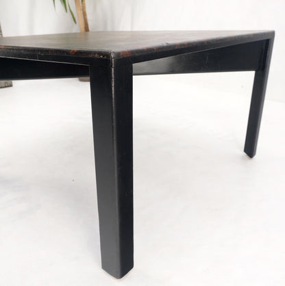 EstablishedLines Early Dunbar Square Leather and Wood Coffee Table Faux Gold Tortoise Finish
