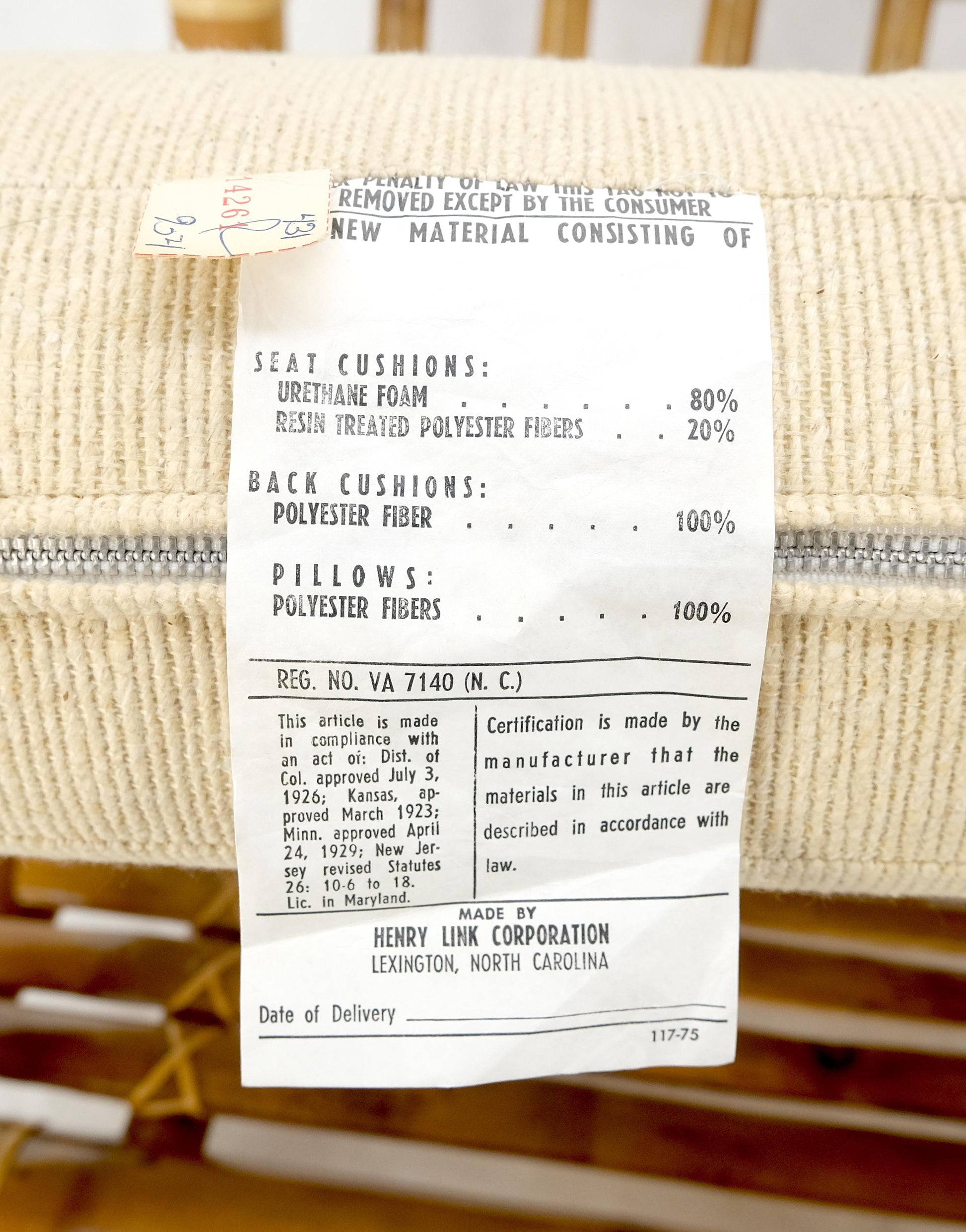 EstablishedLines Pair of Thick Bamboo Upholstered Lounge Chairs Mid Century Modern MINT