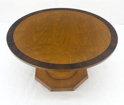 EstablishedLines Very Fine Mid Century Modern 36" Round Rosewood Banded Top Coffee Table MINT