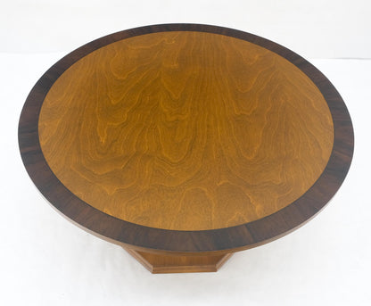 EstablishedLines Very Fine Mid Century Modern 36" Round Rosewood Banded Top Coffee Table MINT