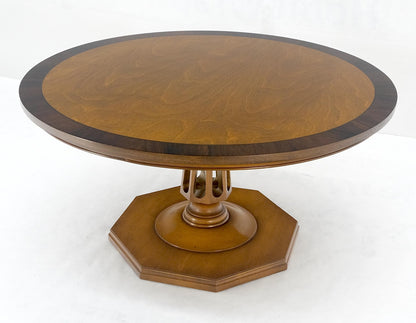 EstablishedLines Very Fine Mid Century Modern 36" Round Rosewood Banded Top Coffee Table MINT