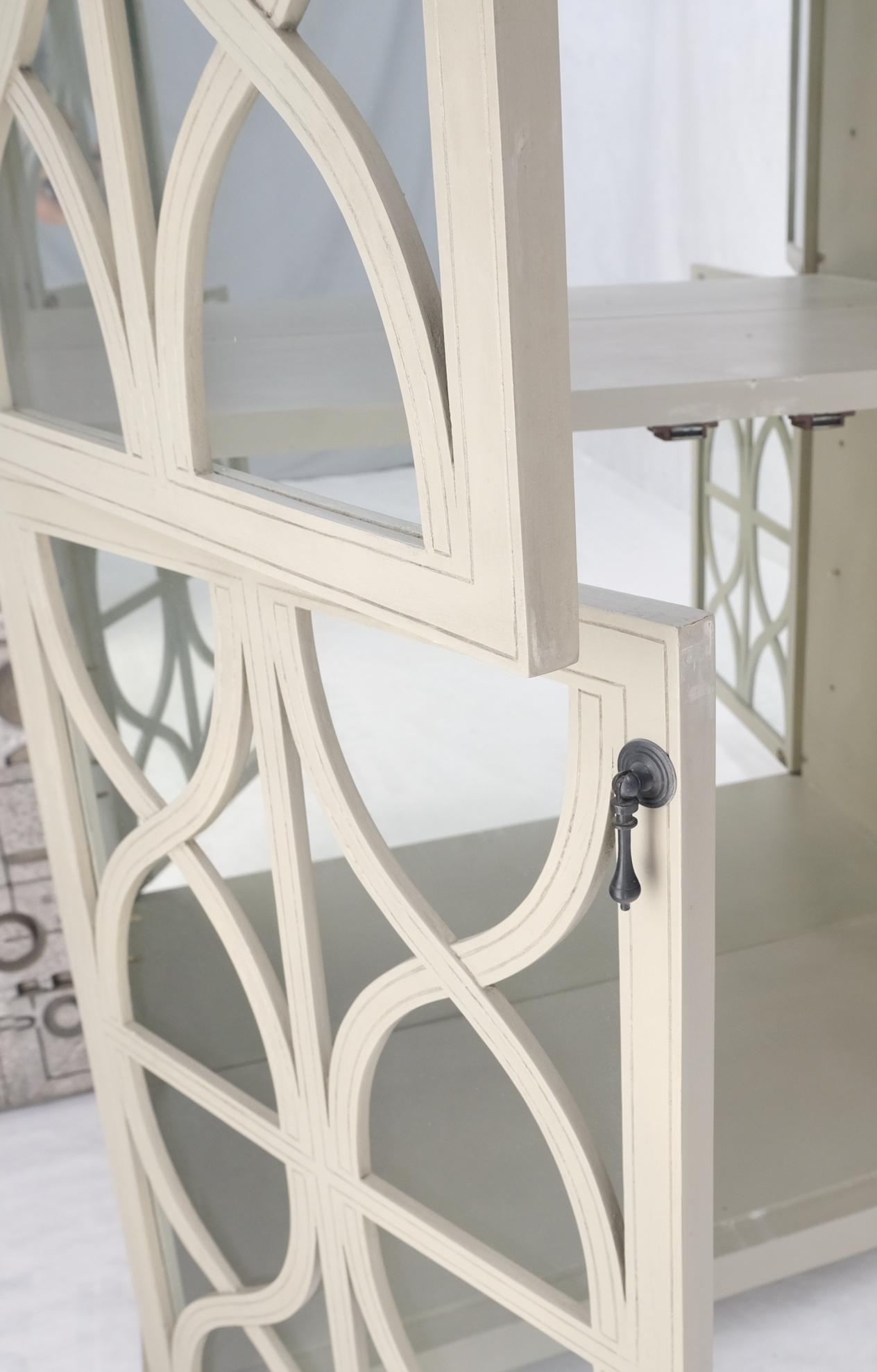 EstablishedLines Large Painted Mirrored Decorative Double Door Cabinet Cupboard Vitrine