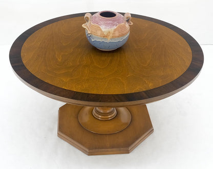 EstablishedLines Very Fine Mid Century Modern 36" Round Rosewood Banded Top Coffee Table MINT