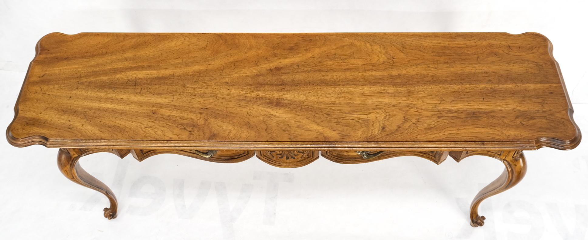 EstablishedLines Carved Serpentine Front 2 Drawers Cabriole Leg Console Sofa Entry Table
