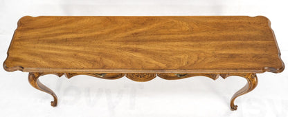 EstablishedLines Carved Serpentine Front 2 Drawers Cabriole Leg Console Sofa Entry Table