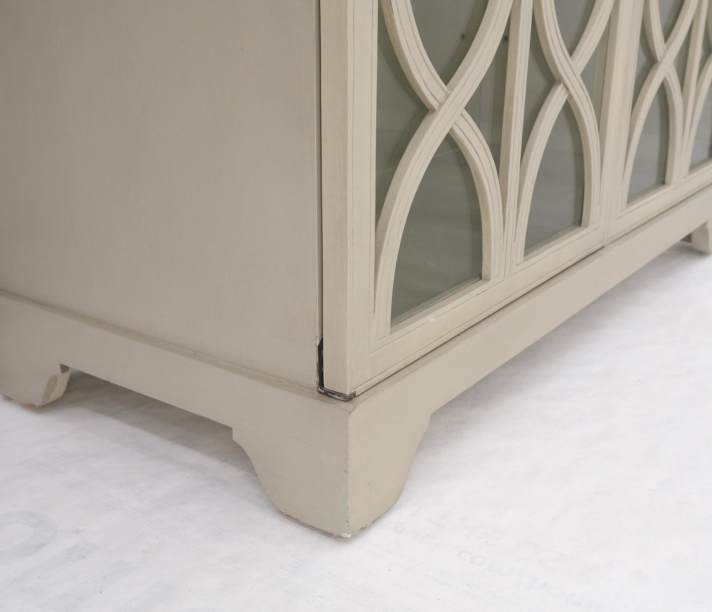 EstablishedLines Large Painted Mirrored Decorative Double Door Cabinet Cupboard Vitrine