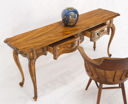 EstablishedLines Carved Serpentine Front 2 Drawers Cabriole Leg Console Sofa Entry Table