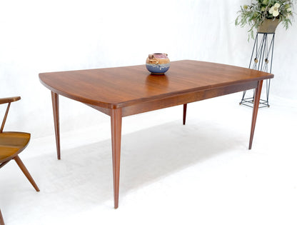 EstablishedLines Concave Side Rounded Ends Shape Large Oiled Walnut Dining Table 3 Leaves MINT!