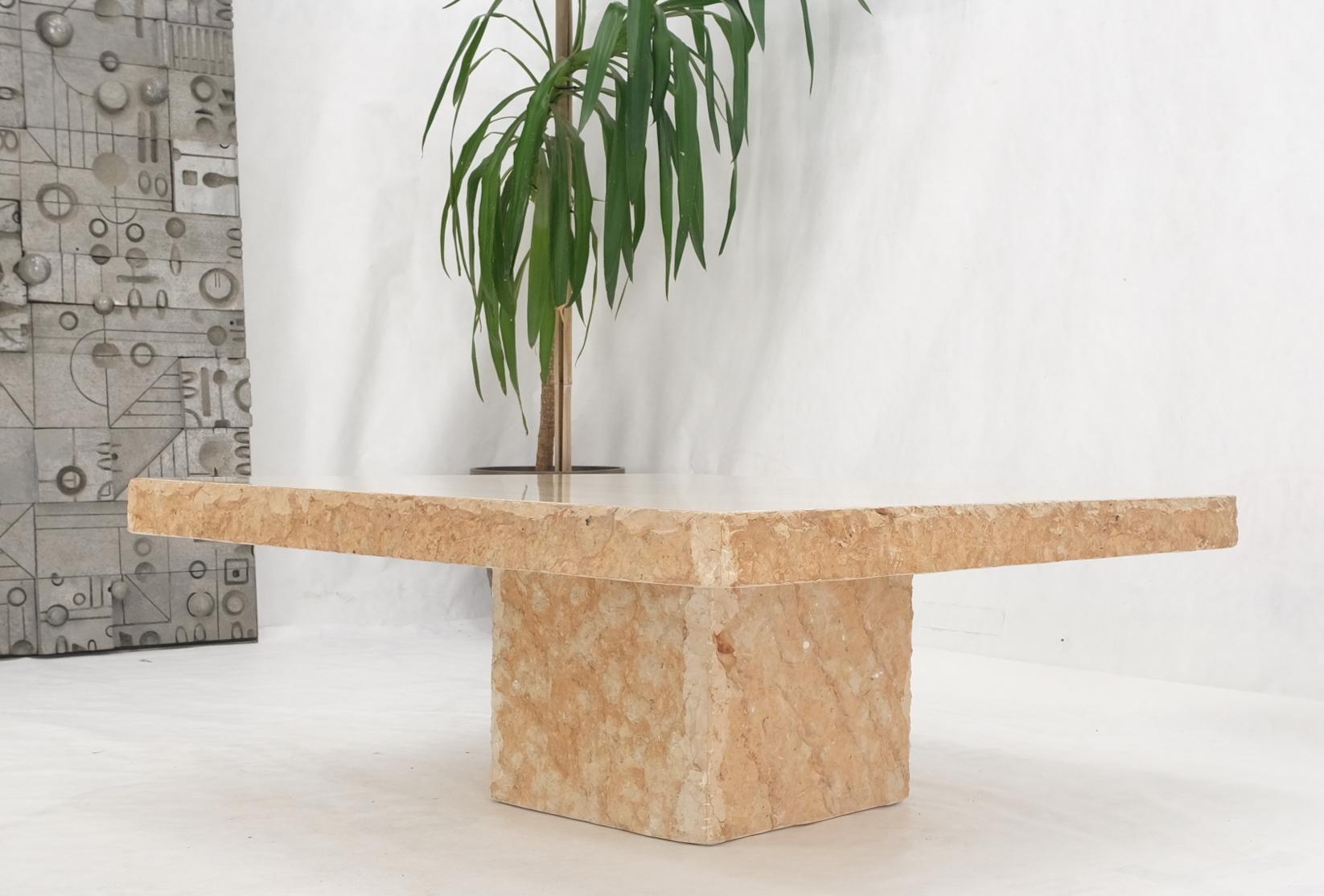 EstablishedLines Square Travertine Mid Italian Century Modern Live Edge Coffee Center Table