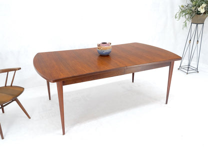 EstablishedLines Concave Side Rounded Ends Shape Large Oiled Walnut Dining Table 3 Leaves MINT!
