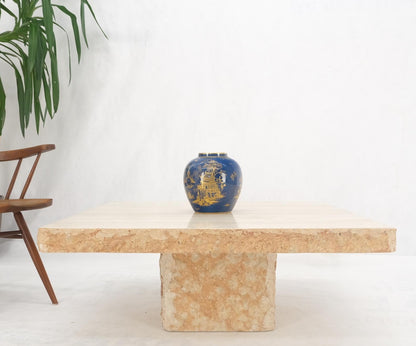 EstablishedLines Square Travertine Mid Italian Century Modern Live Edge Coffee Center Table