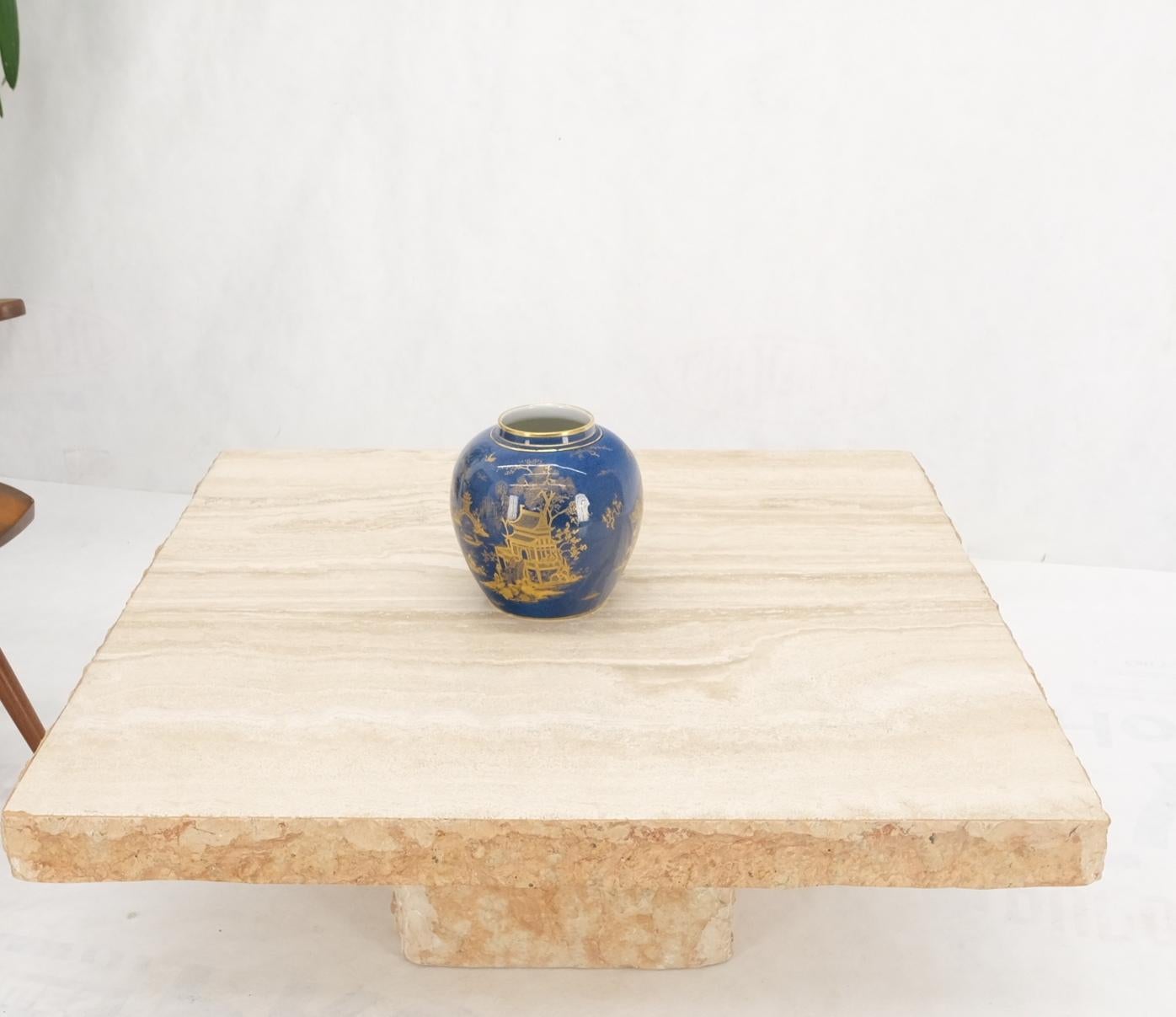 EstablishedLines Square Travertine Mid Italian Century Modern Live Edge Coffee Center Table