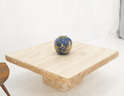 EstablishedLines Square Travertine Mid Italian Century Modern Live Edge Coffee Center Table