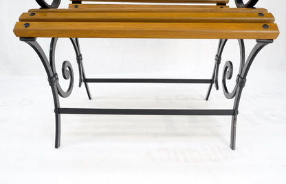 EstablishedLines Restored 1920s Wrought Iron & Oak Slat Park Bench Mint!