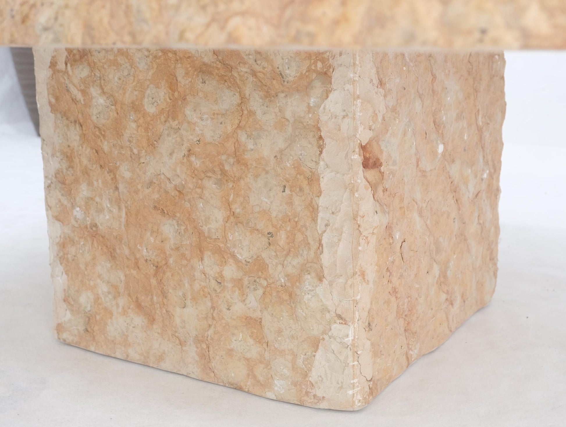 EstablishedLines Square Travertine Mid Italian Century Modern Live Edge Coffee Center Table