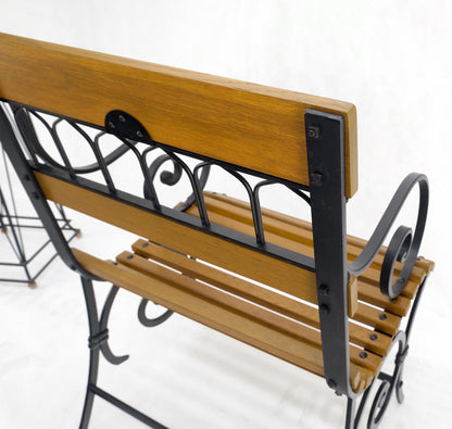 EstablishedLines Restored 1920s Wrought Iron & Oak Slat Park Bench Mint!