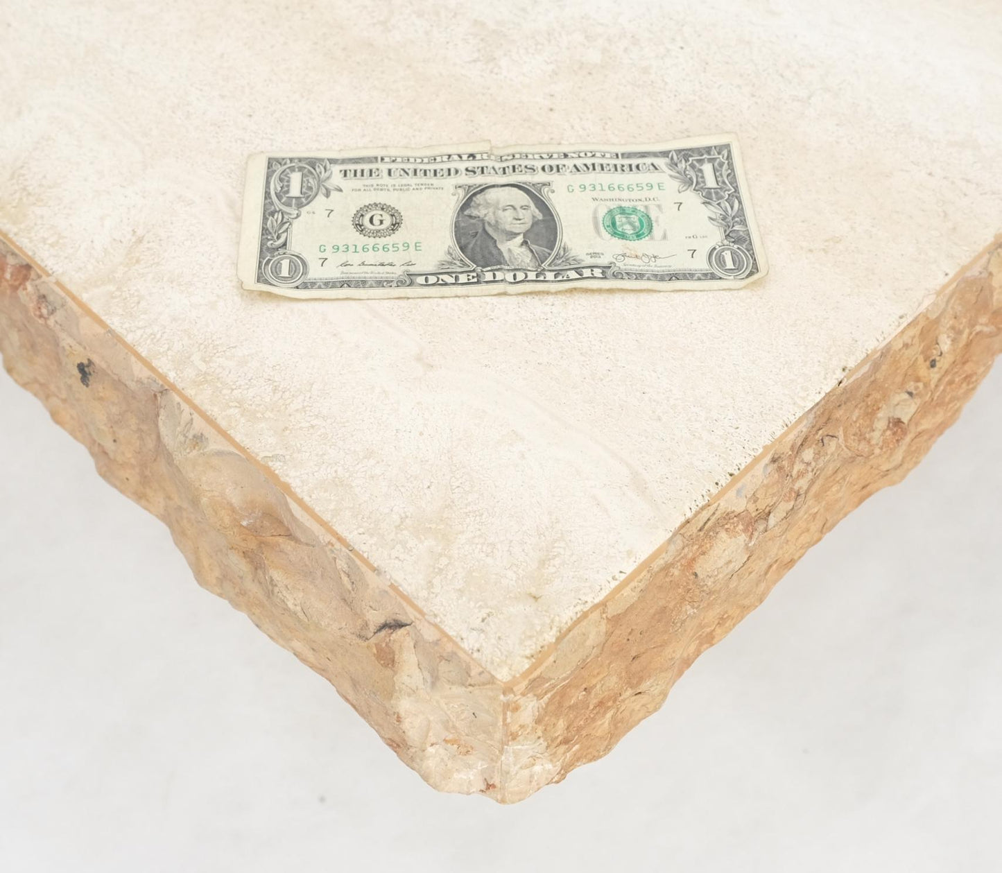 EstablishedLines Square Travertine Mid Italian Century Modern Live Edge Coffee Center Table