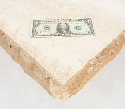 EstablishedLines Square Travertine Mid Italian Century Modern Live Edge Coffee Center Table