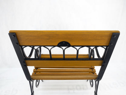 EstablishedLines Restored 1920s Wrought Iron & Oak Slat Park Bench Mint!