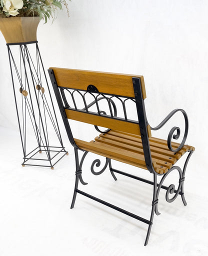 EstablishedLines Restored 1920s Wrought Iron & Oak Slat Park Bench Mint!