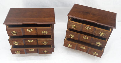 EstablishedLines Pair of Solid Cherry 3 Drawers Block Front Nightstands End Tables Stands MIINT