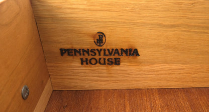 EstablishedLines Pair of Solid Cherry 3 Drawers Block Front Nightstands End Tables Stands MIINT