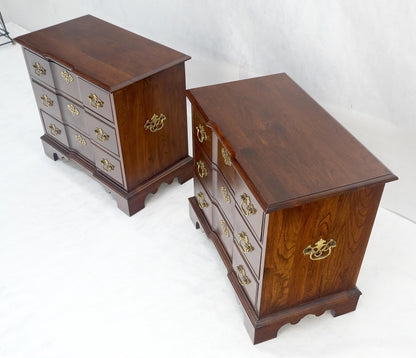 EstablishedLines Pair of Solid Cherry 3 Drawers Block Front Nightstands End Tables Stands MIINT