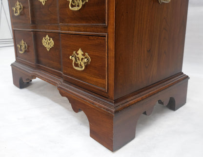 EstablishedLines Pair of Solid Cherry 3 Drawers Block Front Nightstands End Tables Stands MIINT