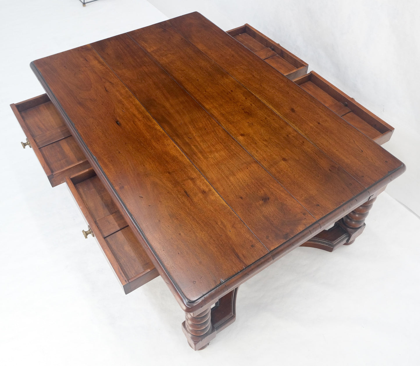 EstablishedLines Heavy Large 30x54 Spanish Colonial Solid Mahogany Italian Coffee Table w/ Drawer