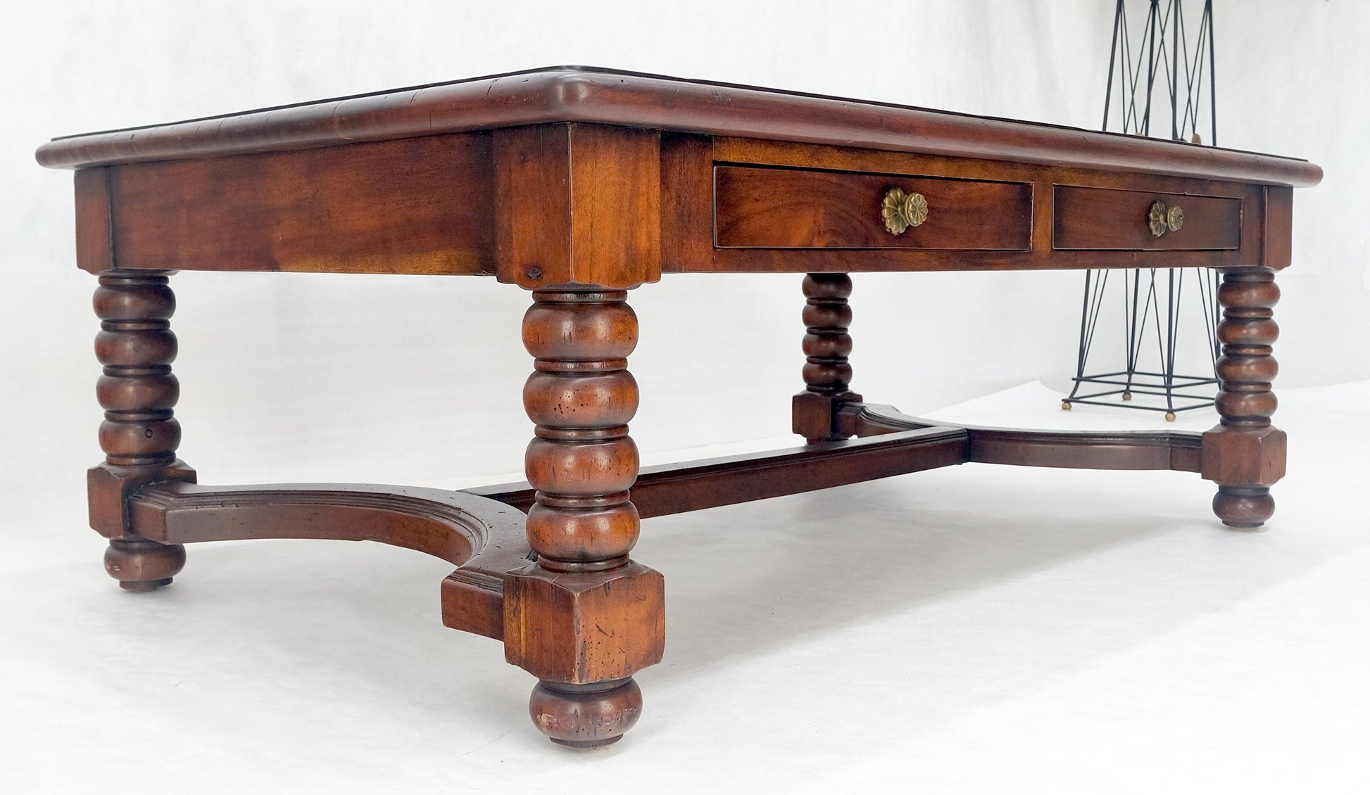 EstablishedLines Heavy Large 30x54 Spanish Colonial Solid Mahogany Italian Coffee Table w/ Drawer