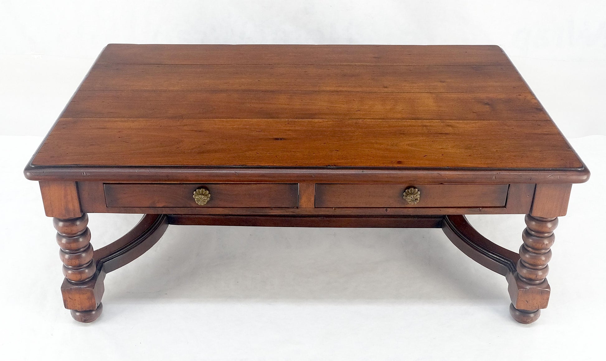 EstablishedLines Heavy Large 30x54 Spanish Colonial Solid Mahogany Italian Coffee Table w/ Drawer