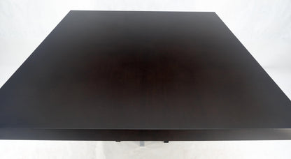 EstablishedLines Bronzed & Chrome Base Ebonized Mahogany Square Top Conference Dining Table MINT!