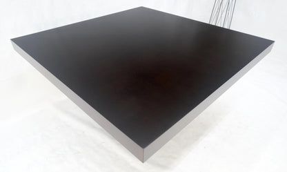 EstablishedLines Bronzed & Chrome Base Ebonized Mahogany Square Top Conference Dining Table MINT!
